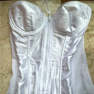 Lady Marlene white satin corset